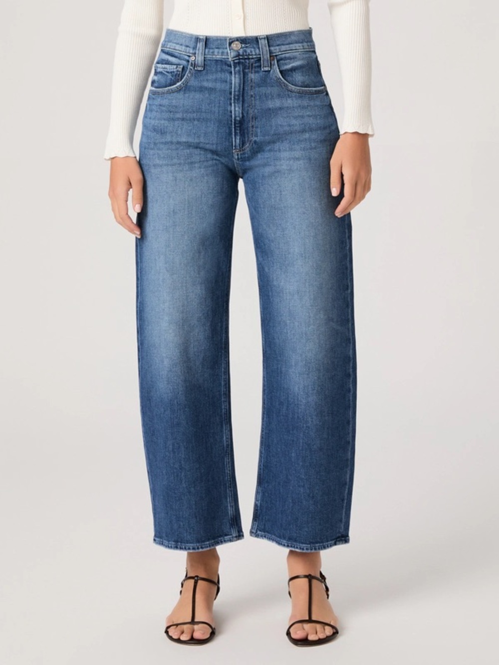 PAIGE Arellia Ankle High Rise Barrel Denim Jeans size 32 NWT